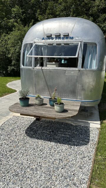 Boskenna Airstream Caravan - view from the front