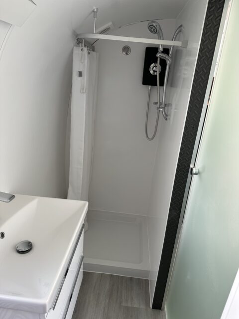 Boskenna Airstream Caravan shower room